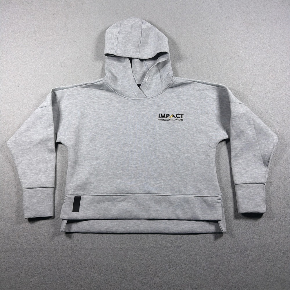 UNRL Hoodie Mens Small Gray Pullover Impact Retirement Advisors Logo‎ Stretch